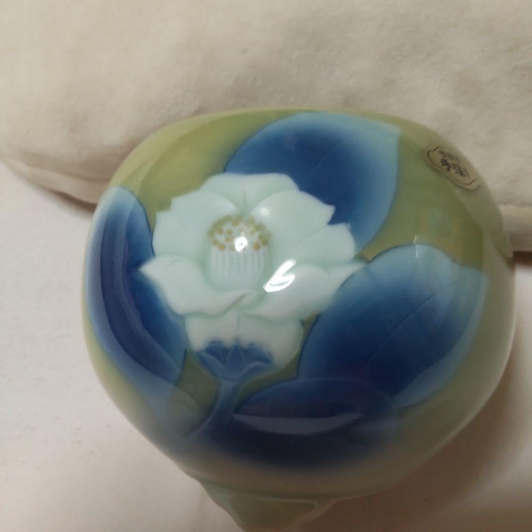 有田焼香合 椿 手描き 花器「花瓶 金彩椿絵」 金龍窯 江口天童 有田焼 陶磁器 – Takumi